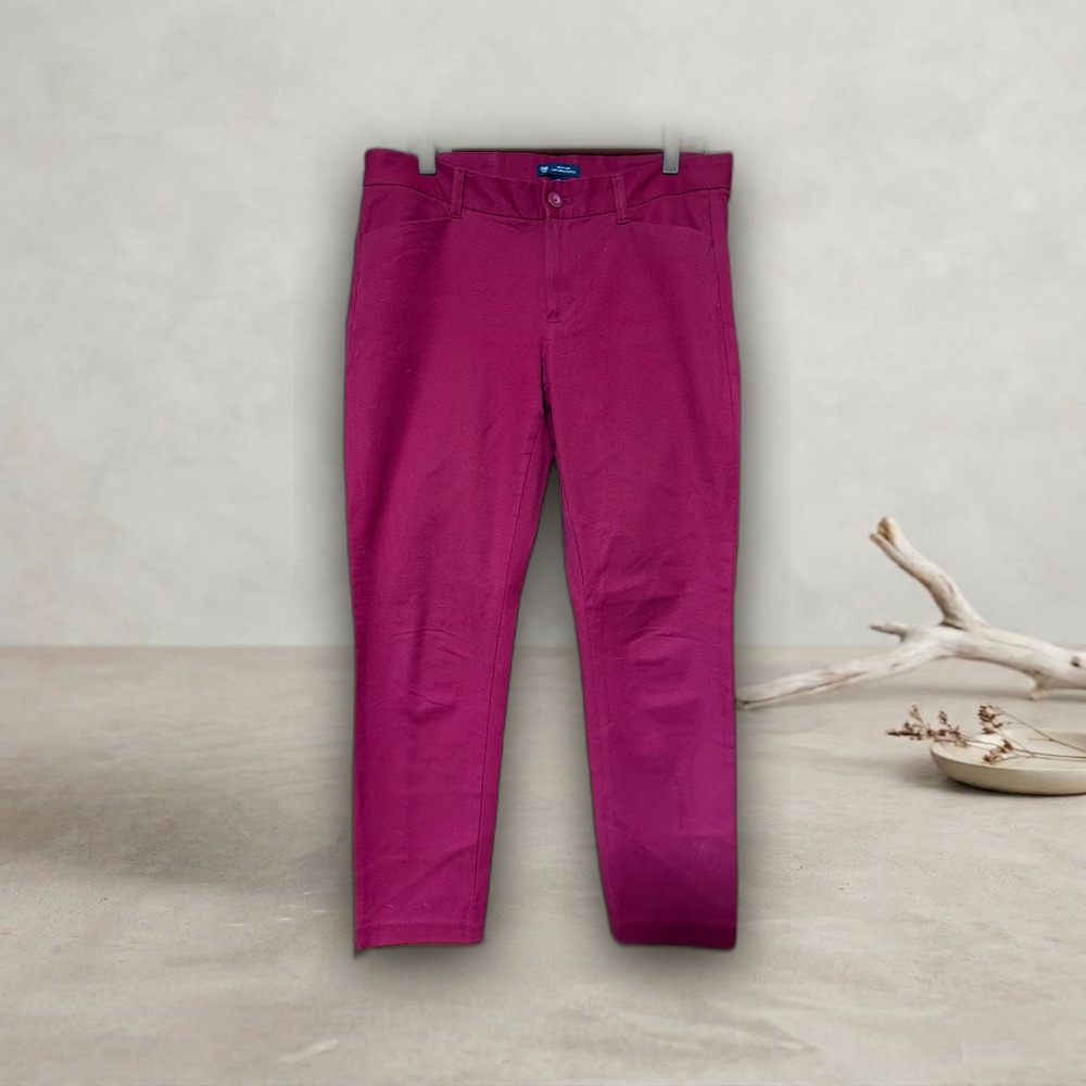 Pantalón de vestir rojo cereza de gabardina con spandex