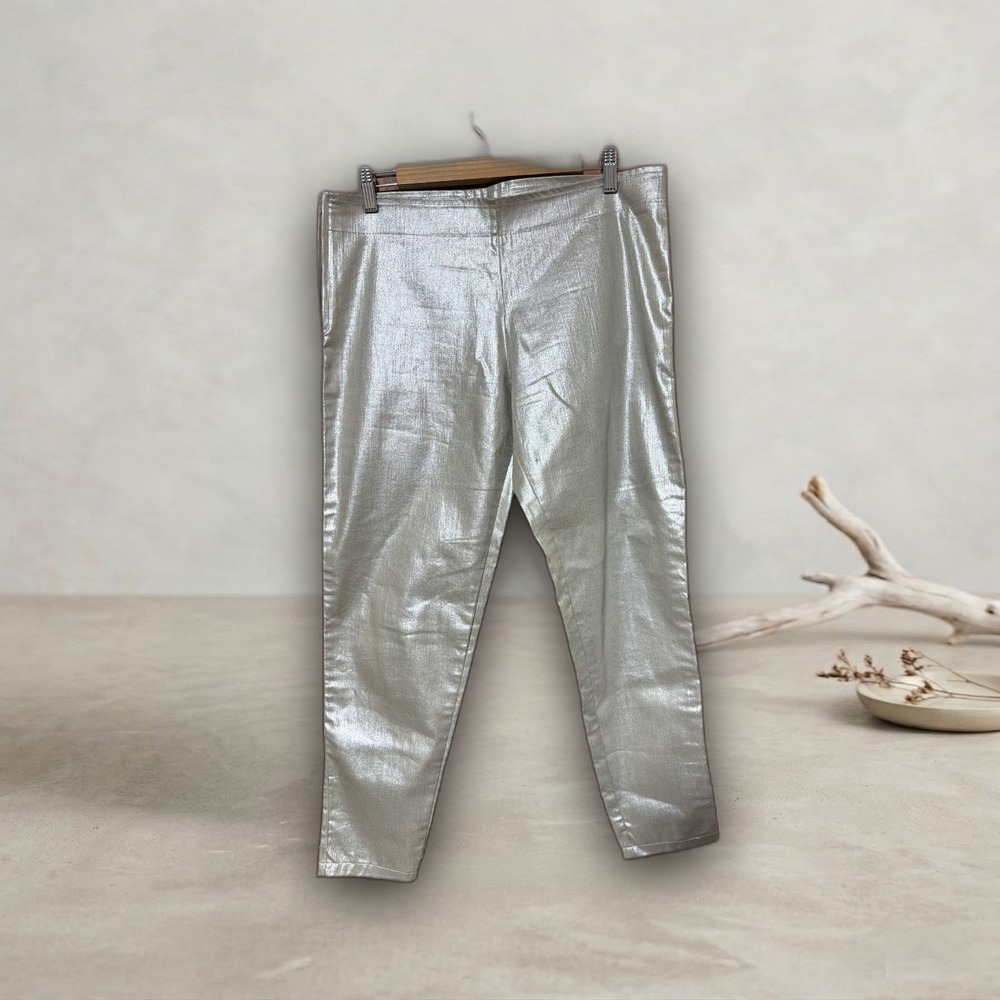 Pantalón leggins dorado metalizado con cierre lateral 