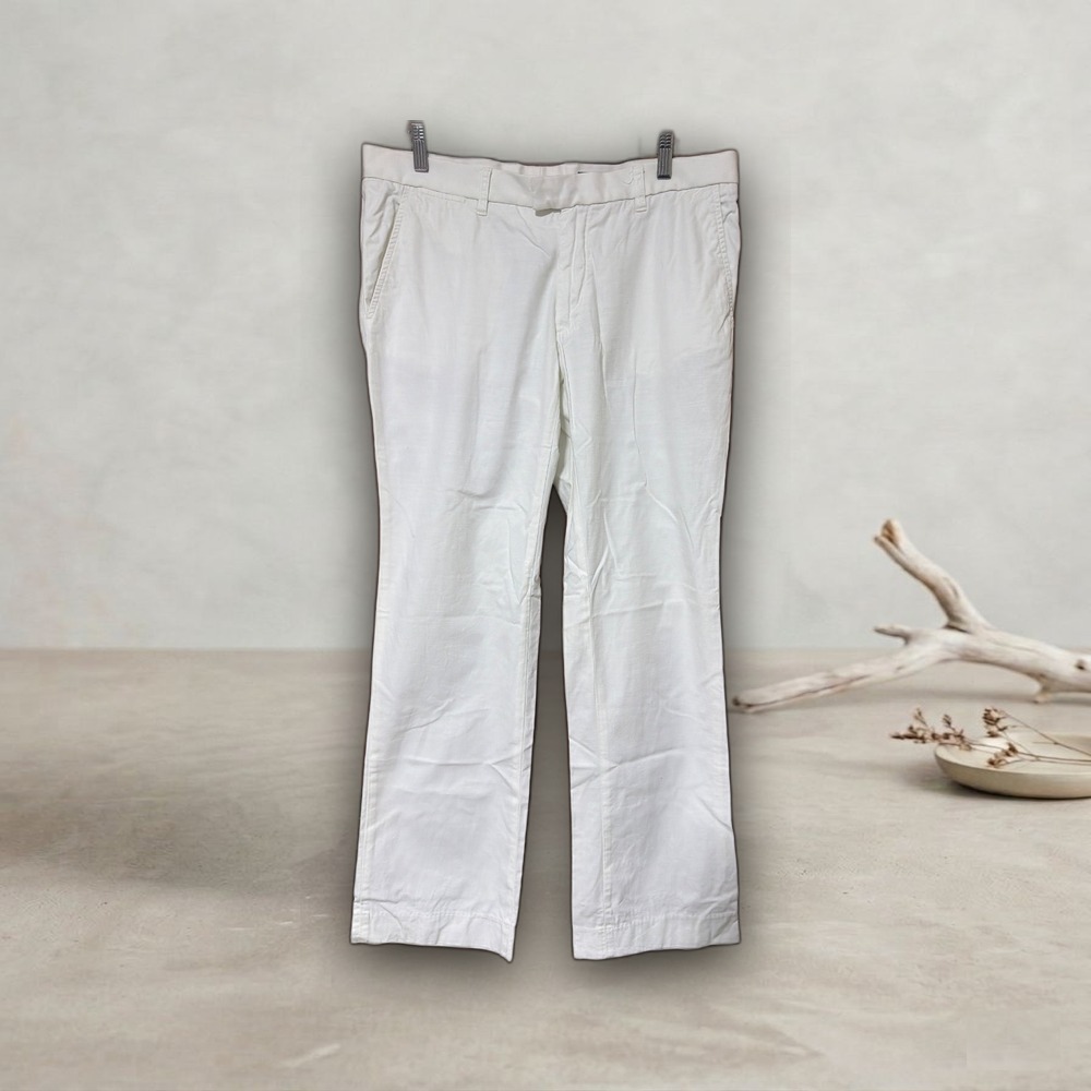 Pantalón corte de vestir gabardina blanco